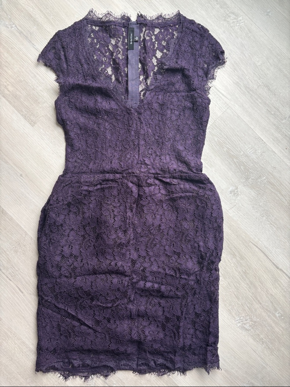 Babaton Deep Purple Lace Midi Dress